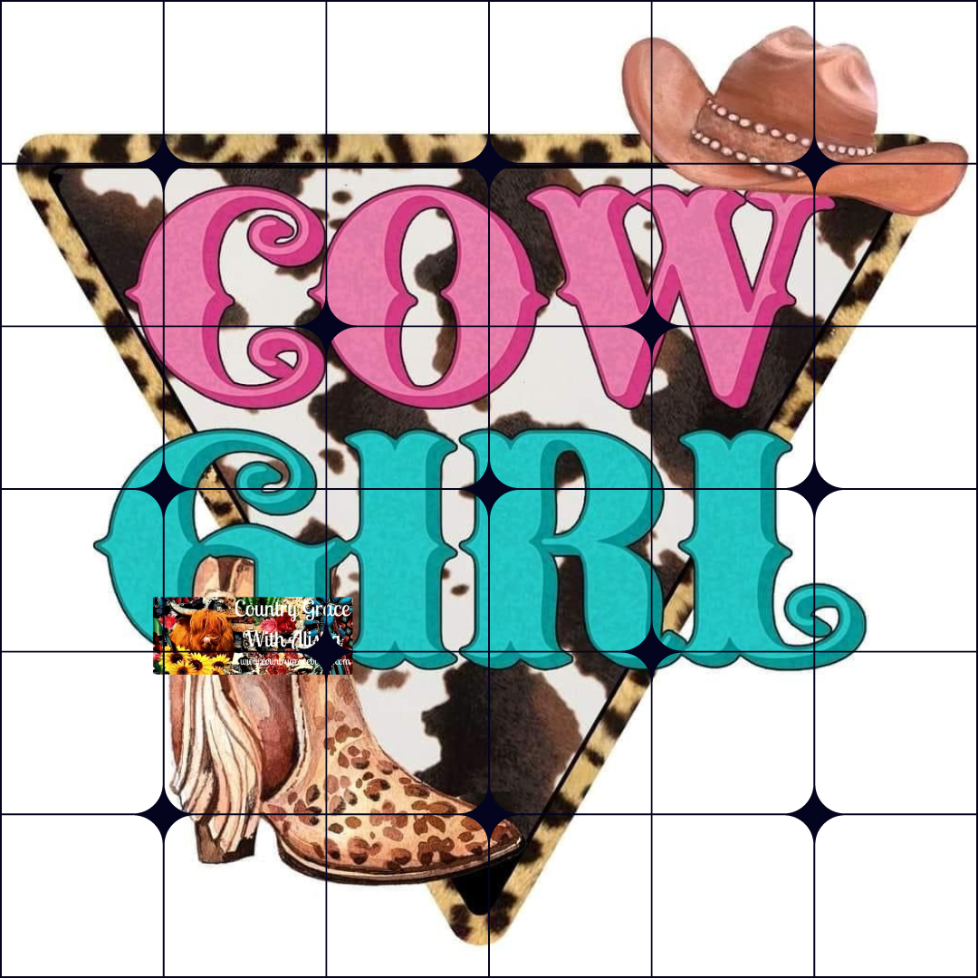 Cow Girl Ready to Press Sublimation Transfer