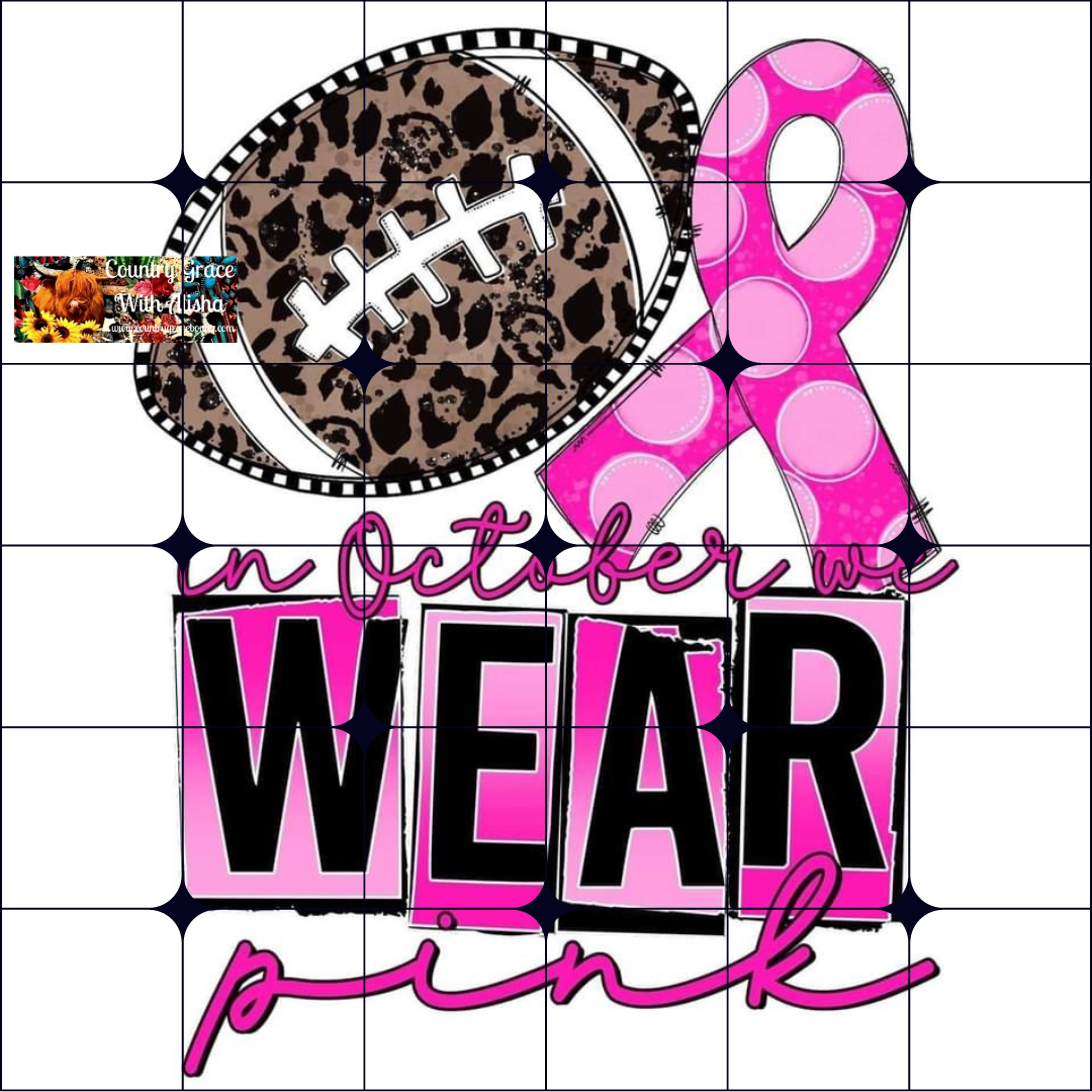 Football Breast Cancer Ready to Press Sublimation Transfer