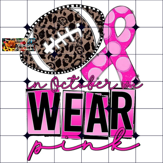 Football Breast Cancer Ready to Press Sublimation Transfer