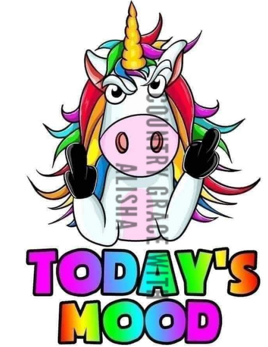 Unicorn Todays Mood Ready to Press Sublimation Transfer