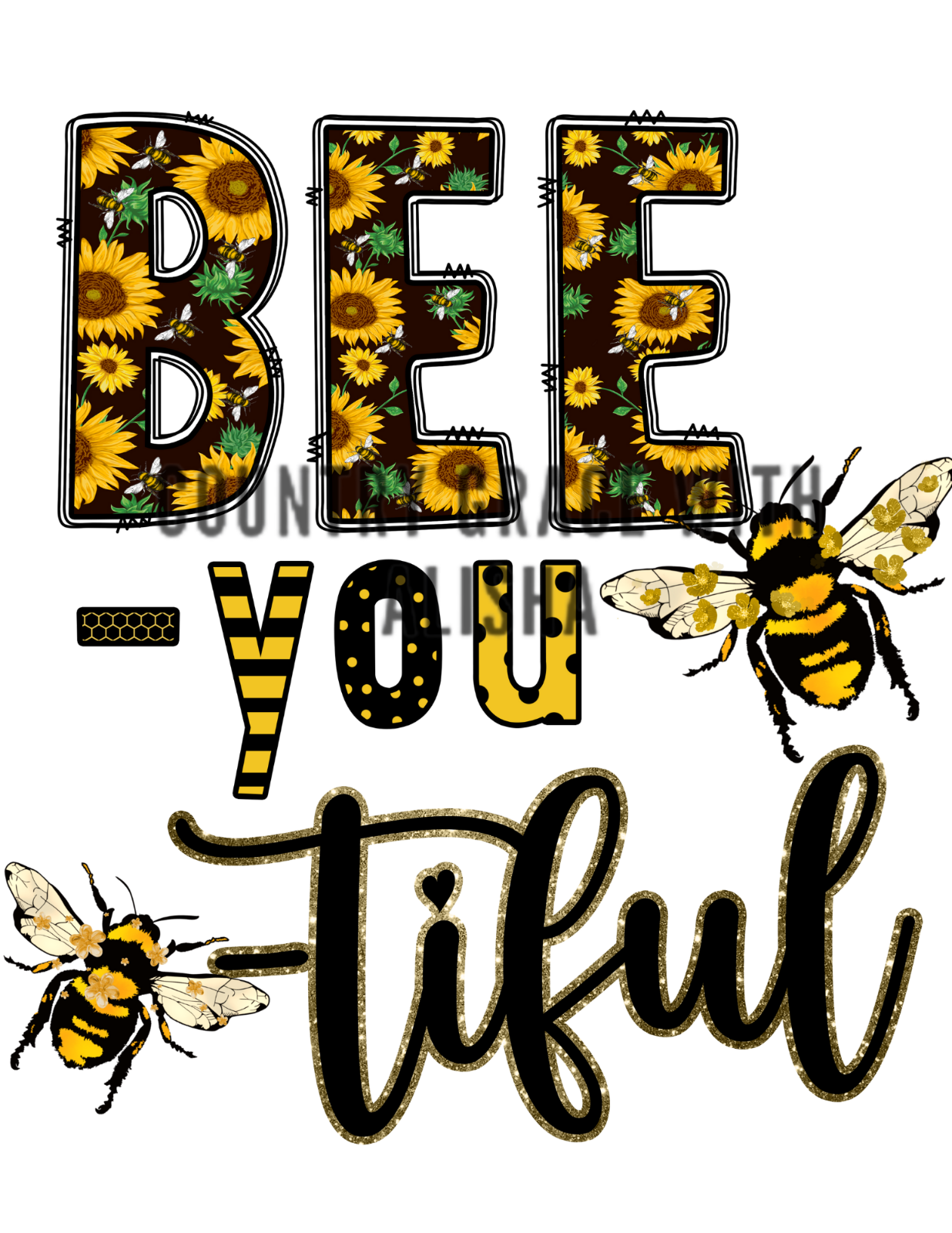 Bee Sunflower Ready to Press Sublimation Transfer