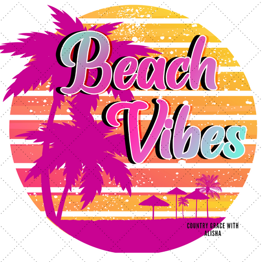 Beach Vibes Ready to Press Sublimation Transfer
