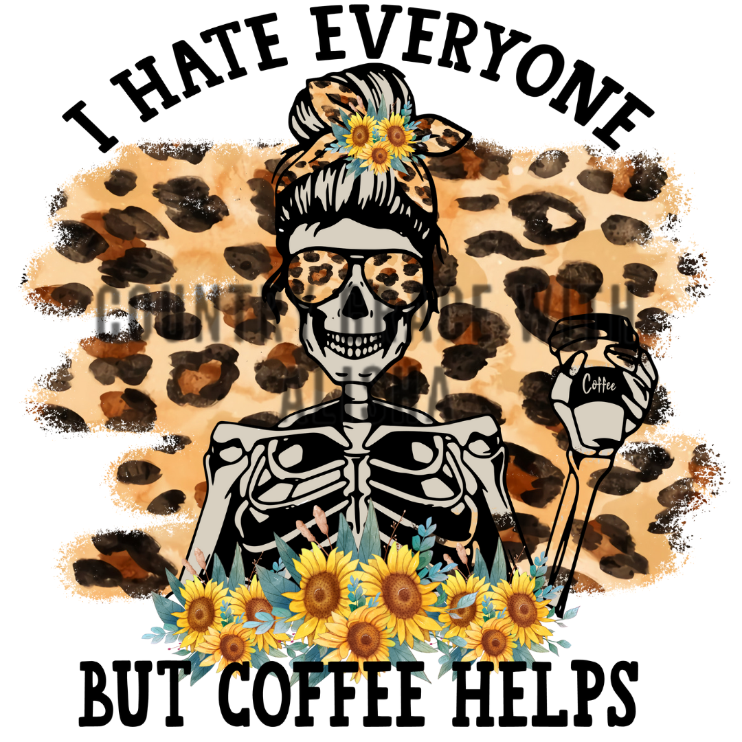 Coffee Helps Skull Ready to Press Sublimation Transfer