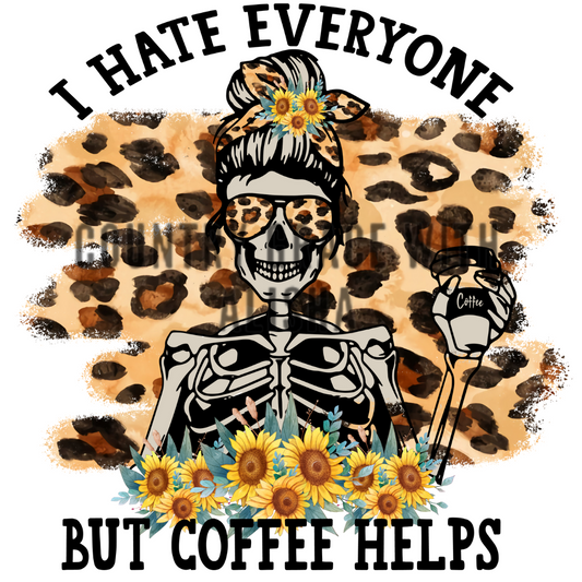 Coffee Helps Skull Ready to Press Sublimation Transfer