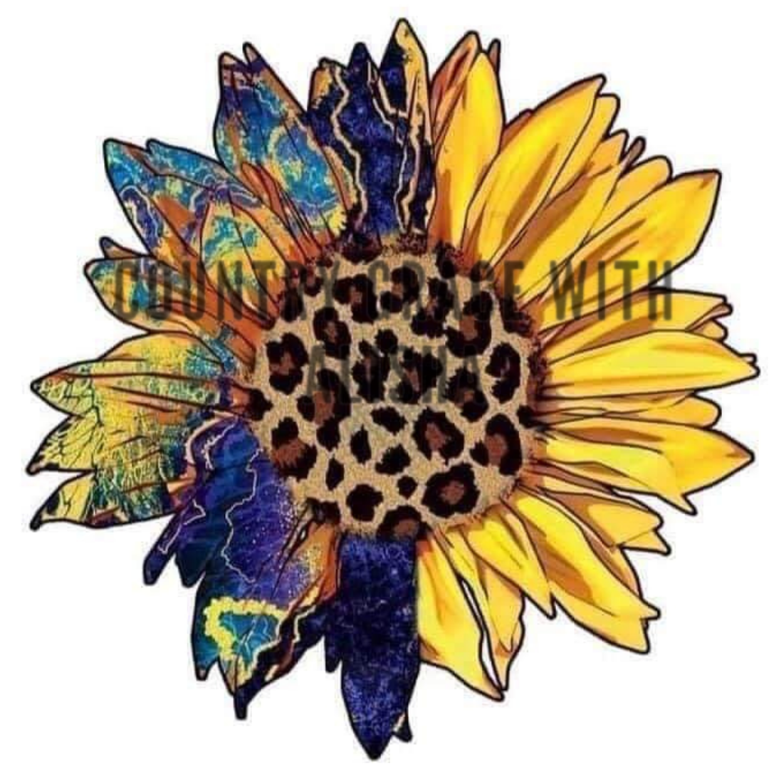 Sunflower Leopard Ready to Press Sublimation Transfer