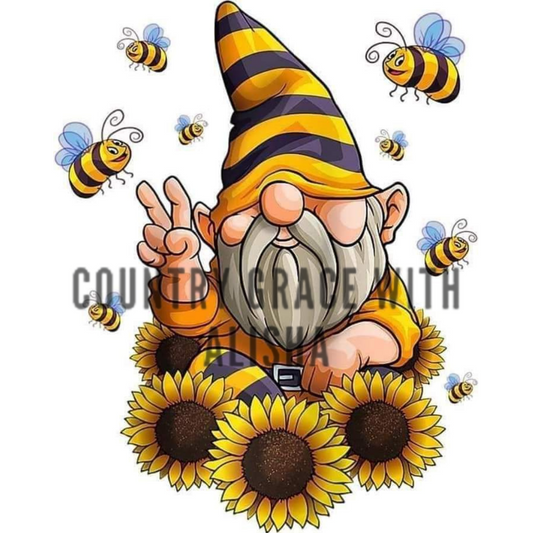 Gnome Honey Bee Ready to Press Sublimation Transfer