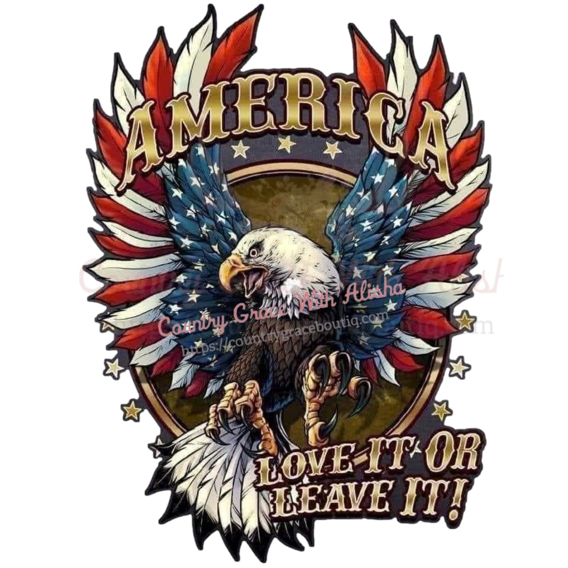 America Eagle Sublimation Transfer - Sub $1.50 Country Grace