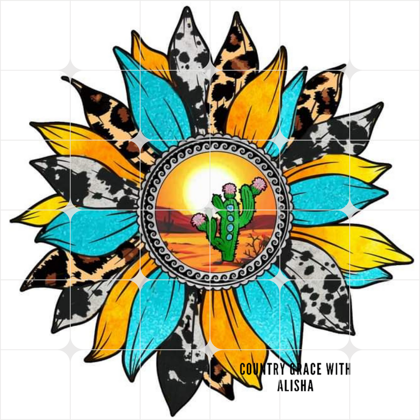 Cactus Sunflower Ready to Press Sublimation Transfer
