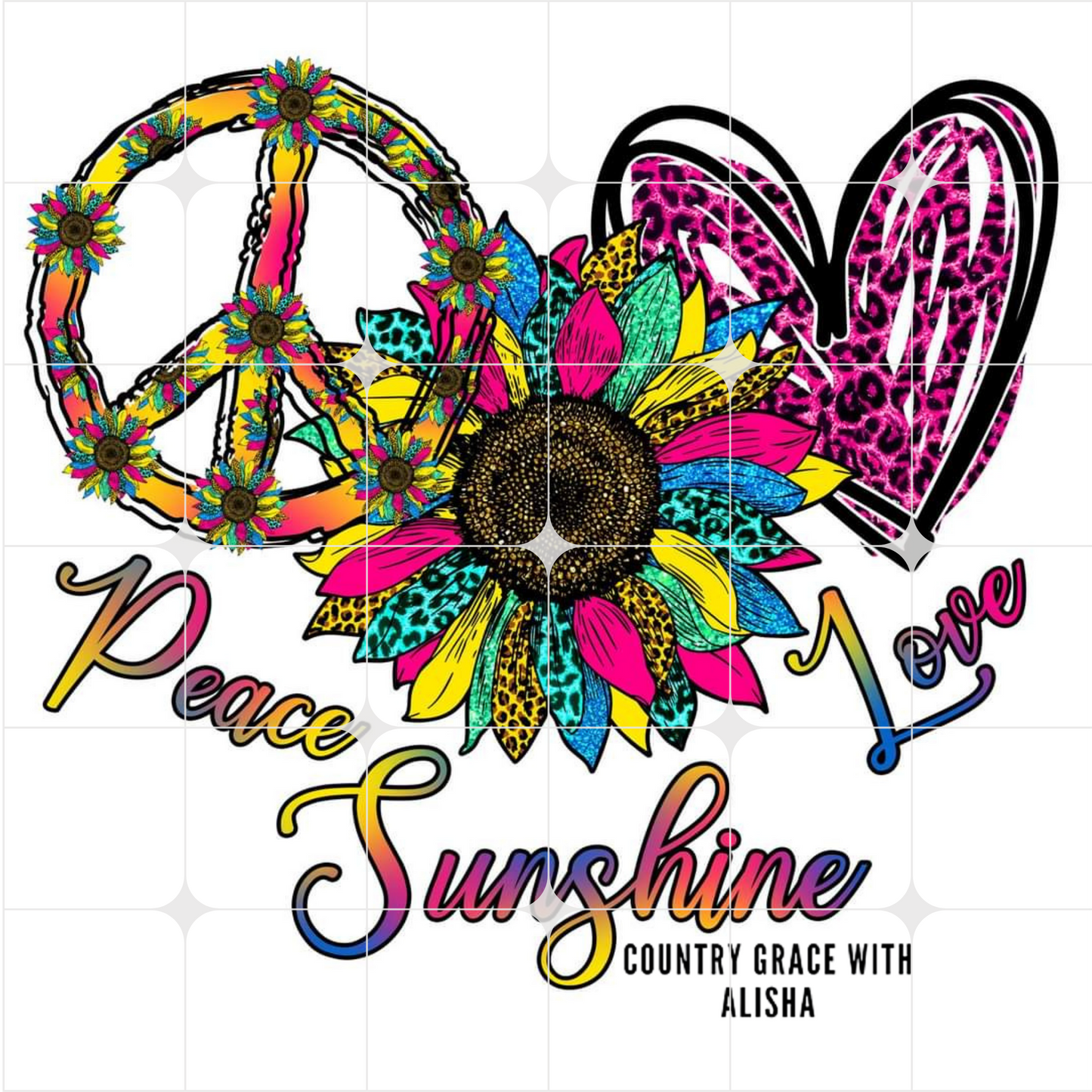 Peace Love Sunshine Ready to Press Sublimation Transfer