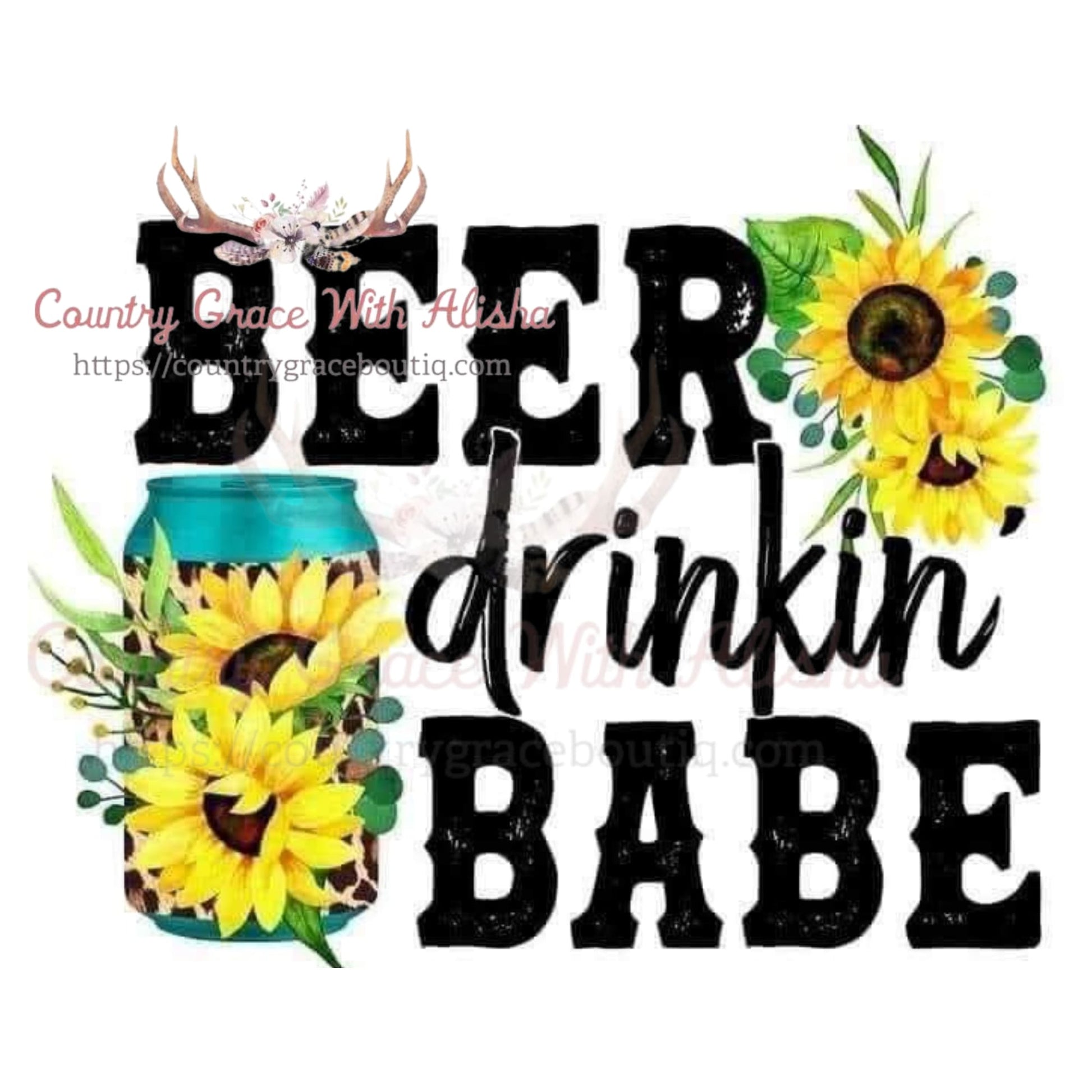 Beer Drinkin Babe Sublimation Transfer - Sub $1.50 Country 