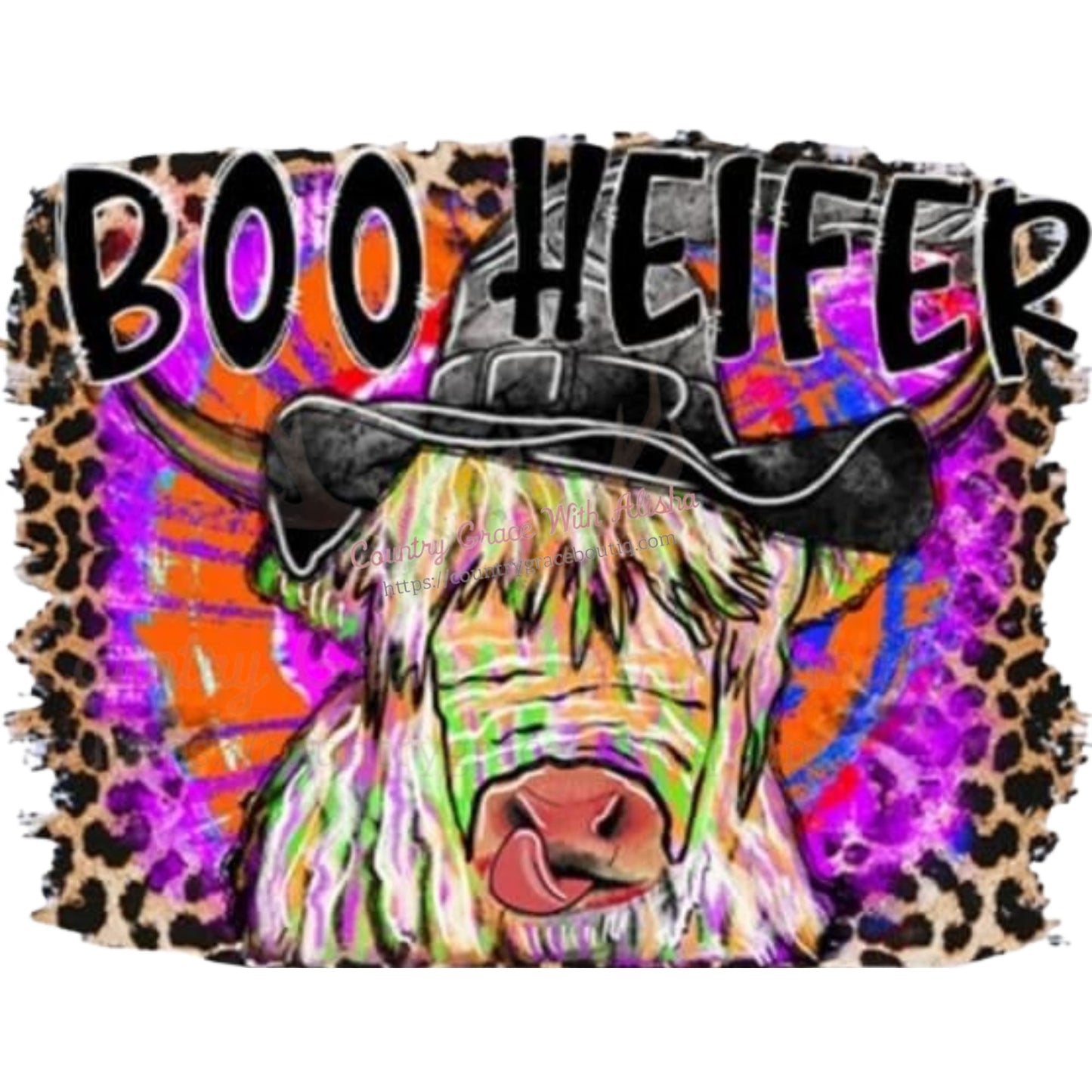 Boo Heifer Sublimation Transfer - Sub $1.50 Country Grace 