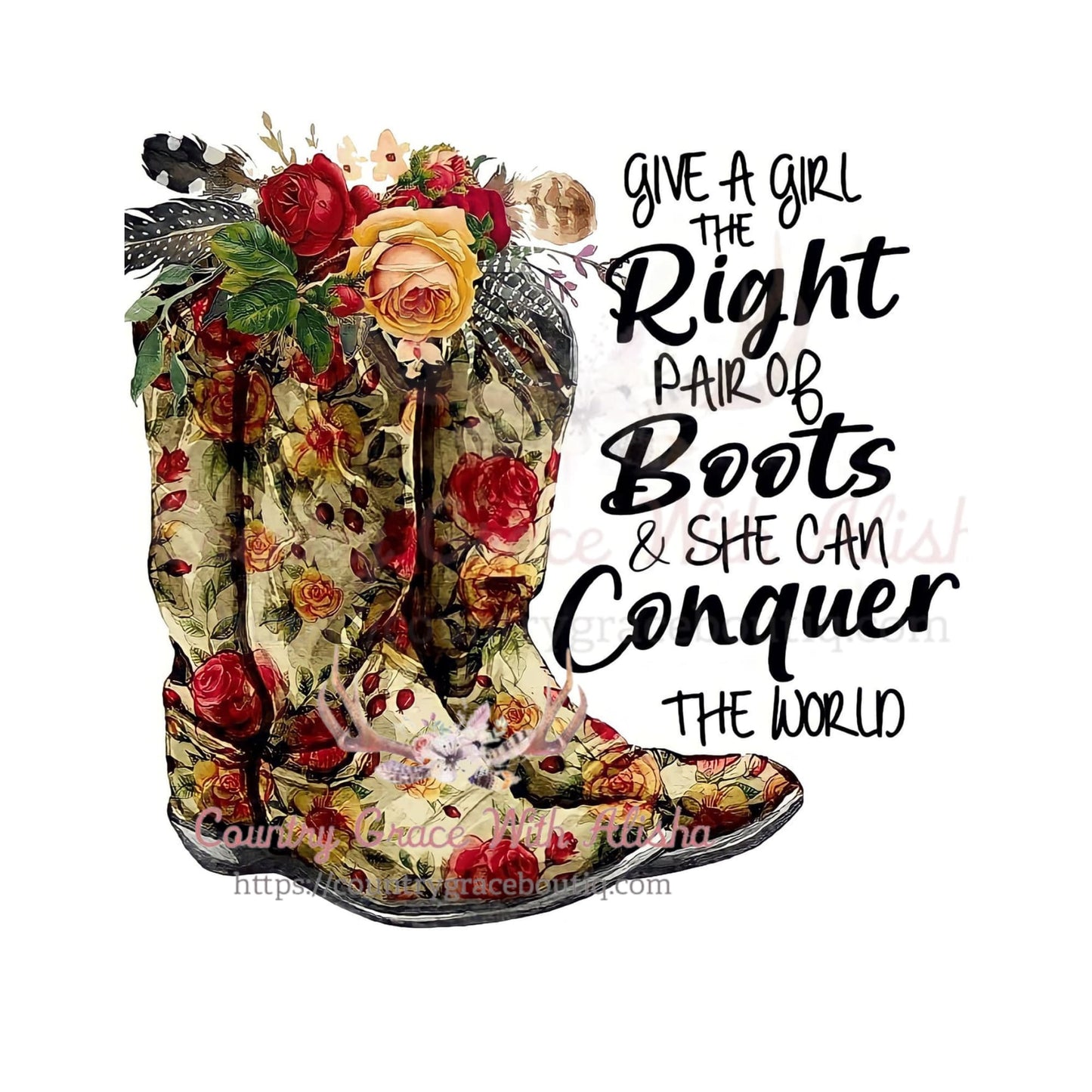 Boots Conquer The World Sublimation Transfer - Sub $1.50 