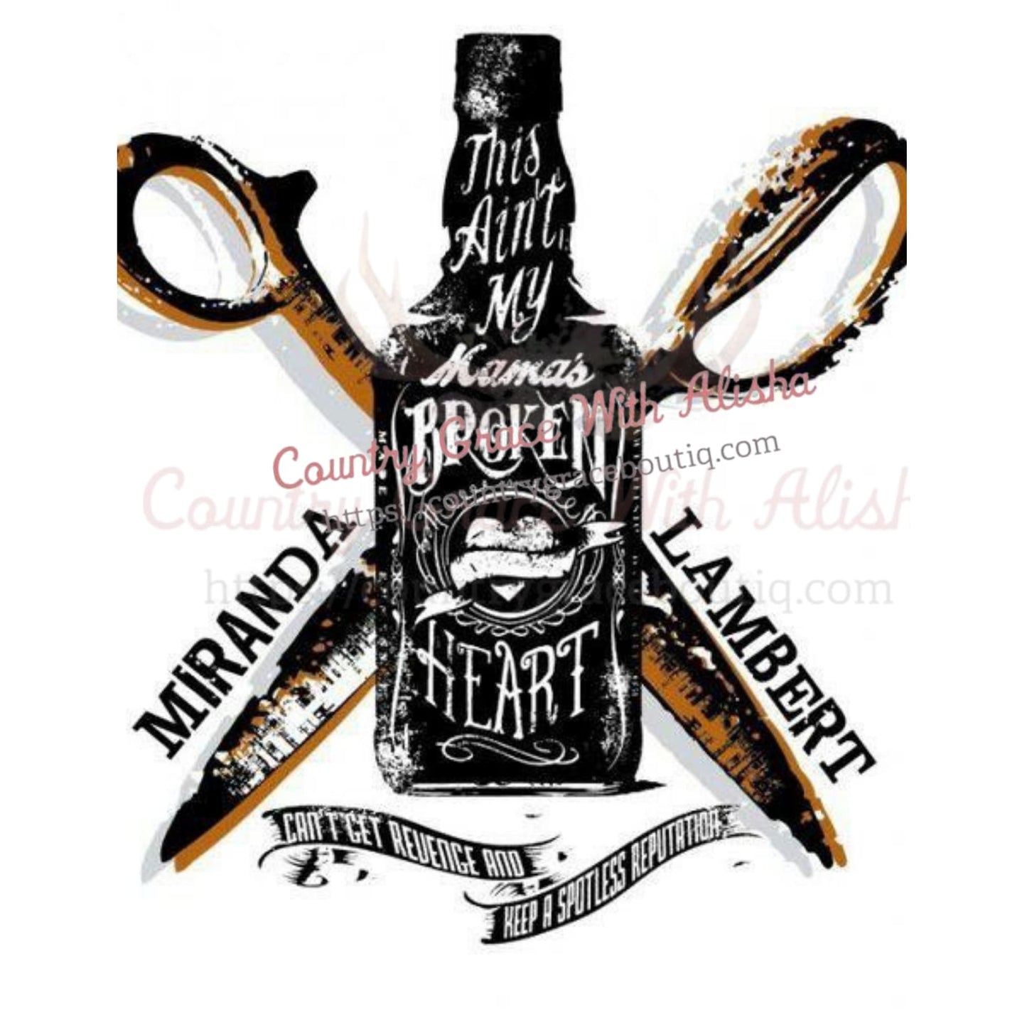 Broken Heart Whiskey Bottle Ready To Press Sublimation 