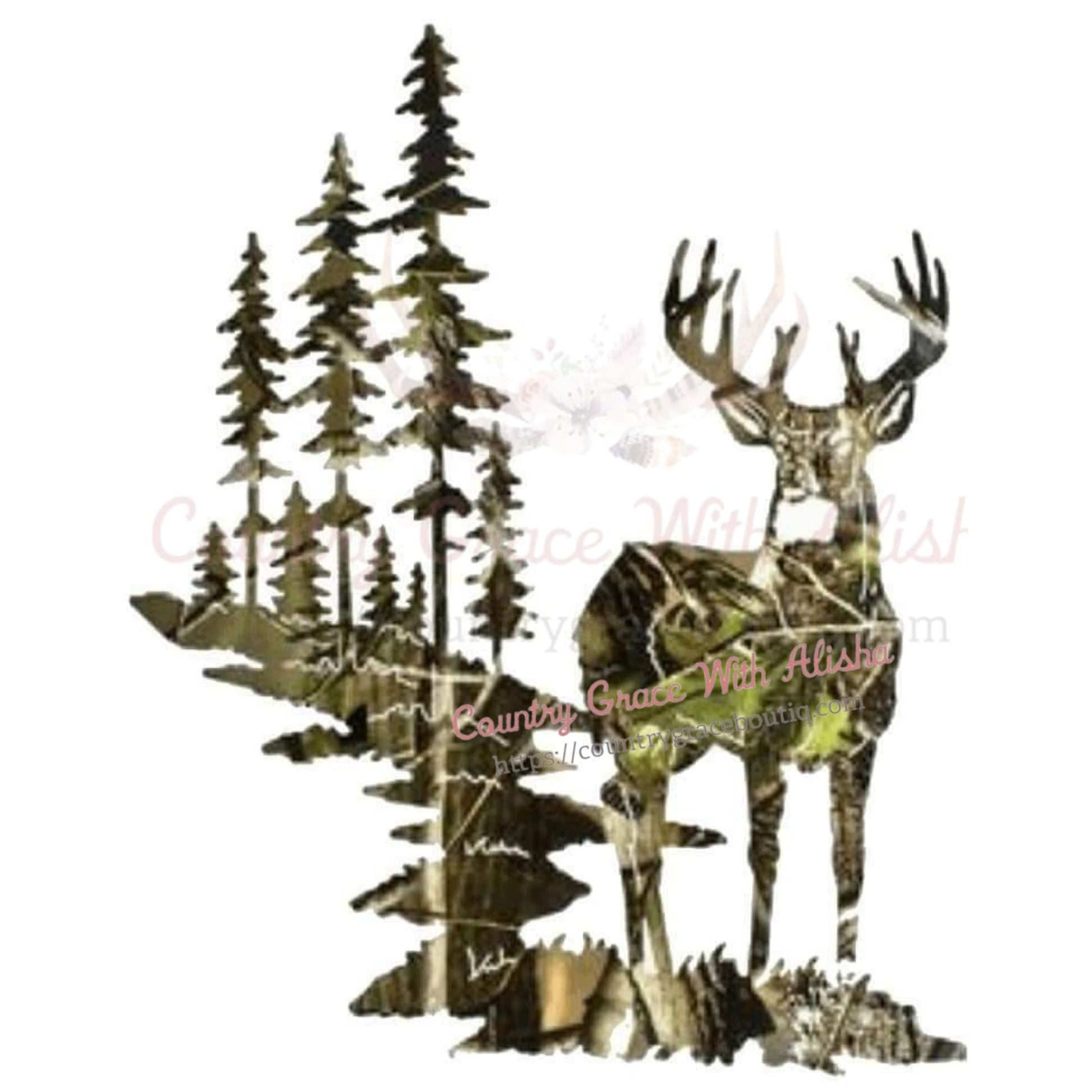 Camo Deer Sublimation Transfer - Sub $1.50 Country Grace 