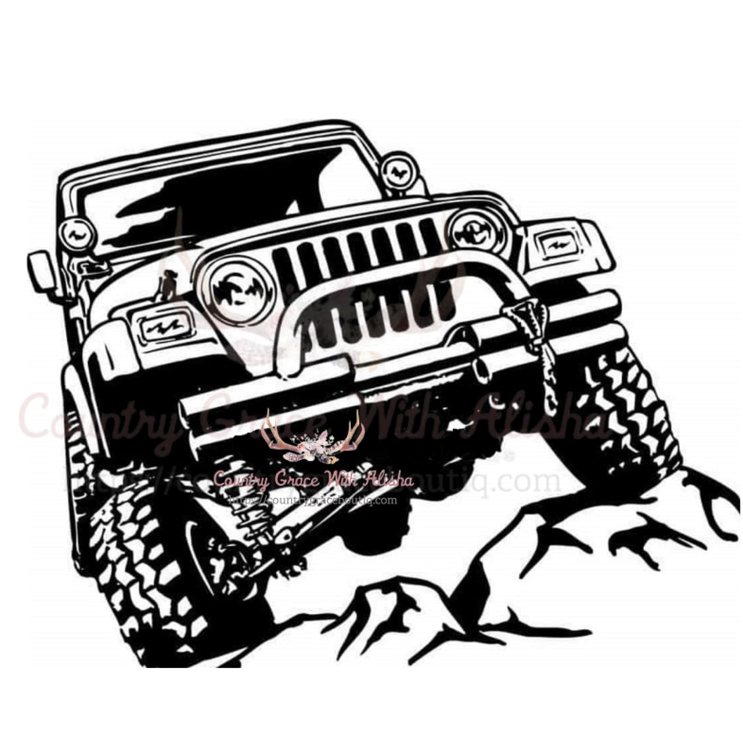 Climbing Jeep Sublimation Transfer - Sub $1.50 Country Grace