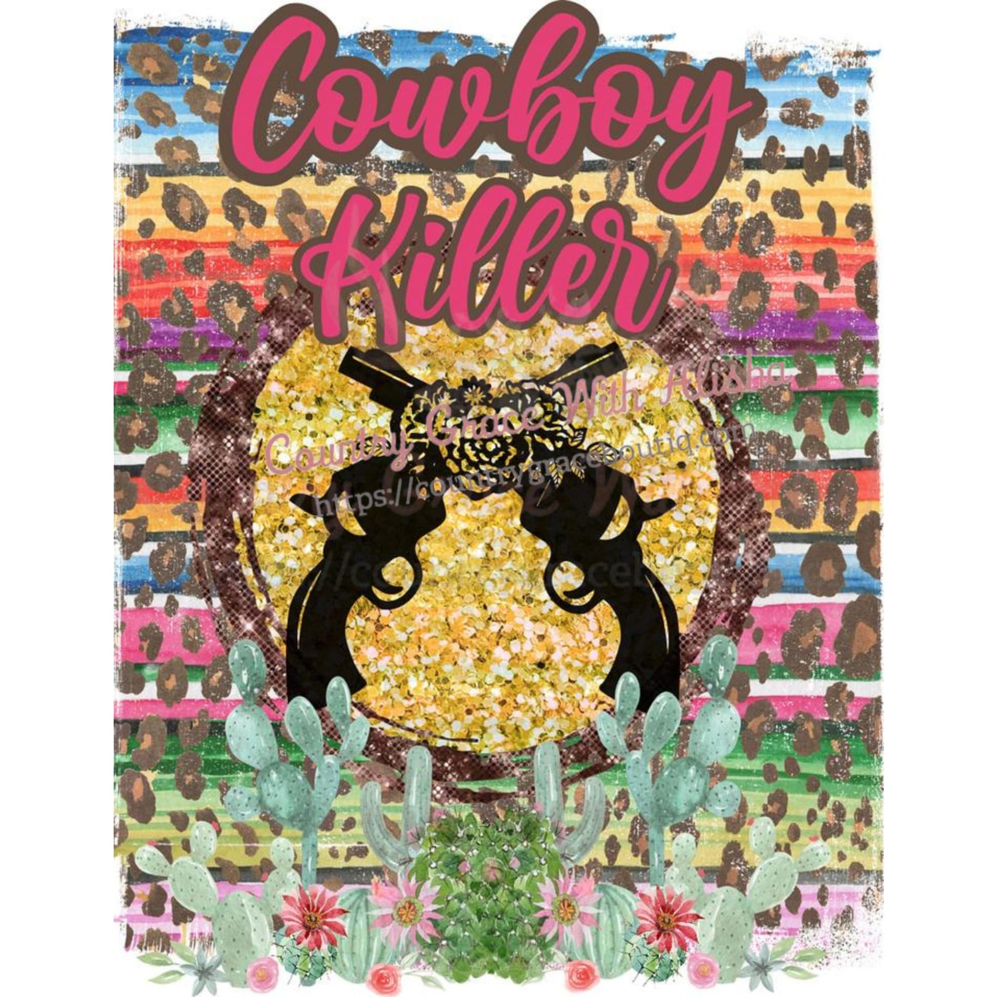 Cowboy Killer Full Page Ready To Press Sublimation Transfer 