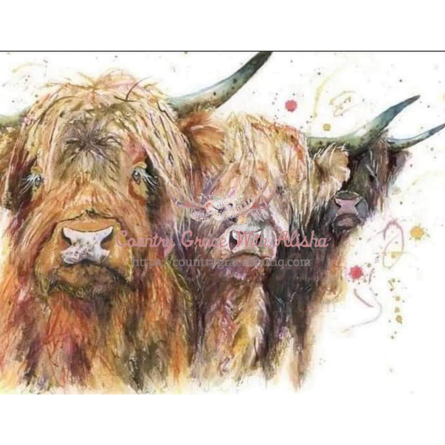 Cows Sublimation Transfer - Sub $1.50 Country Grace With 