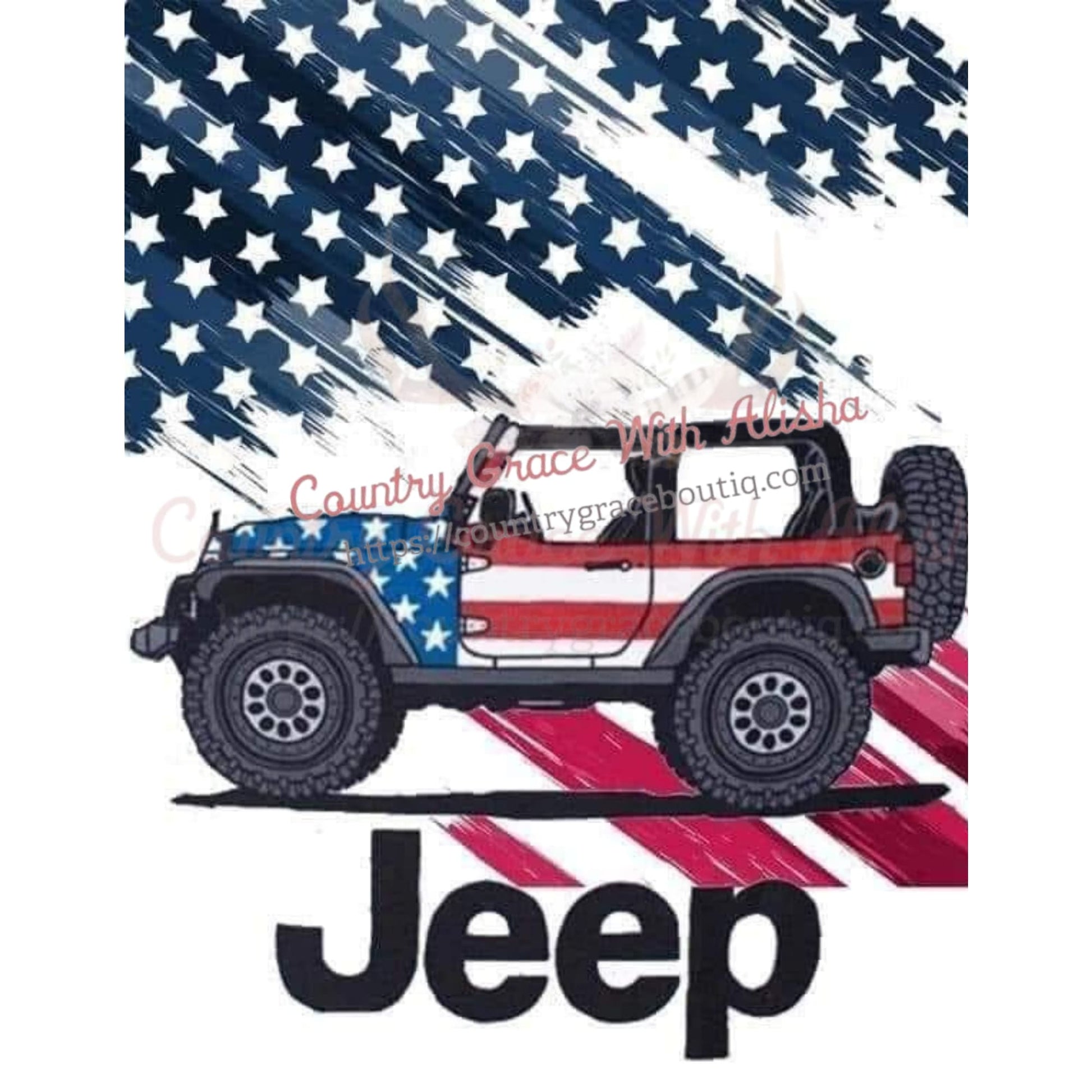 Jeep Flag Ready To Press Sublimation Transfer - Sub $1.50 