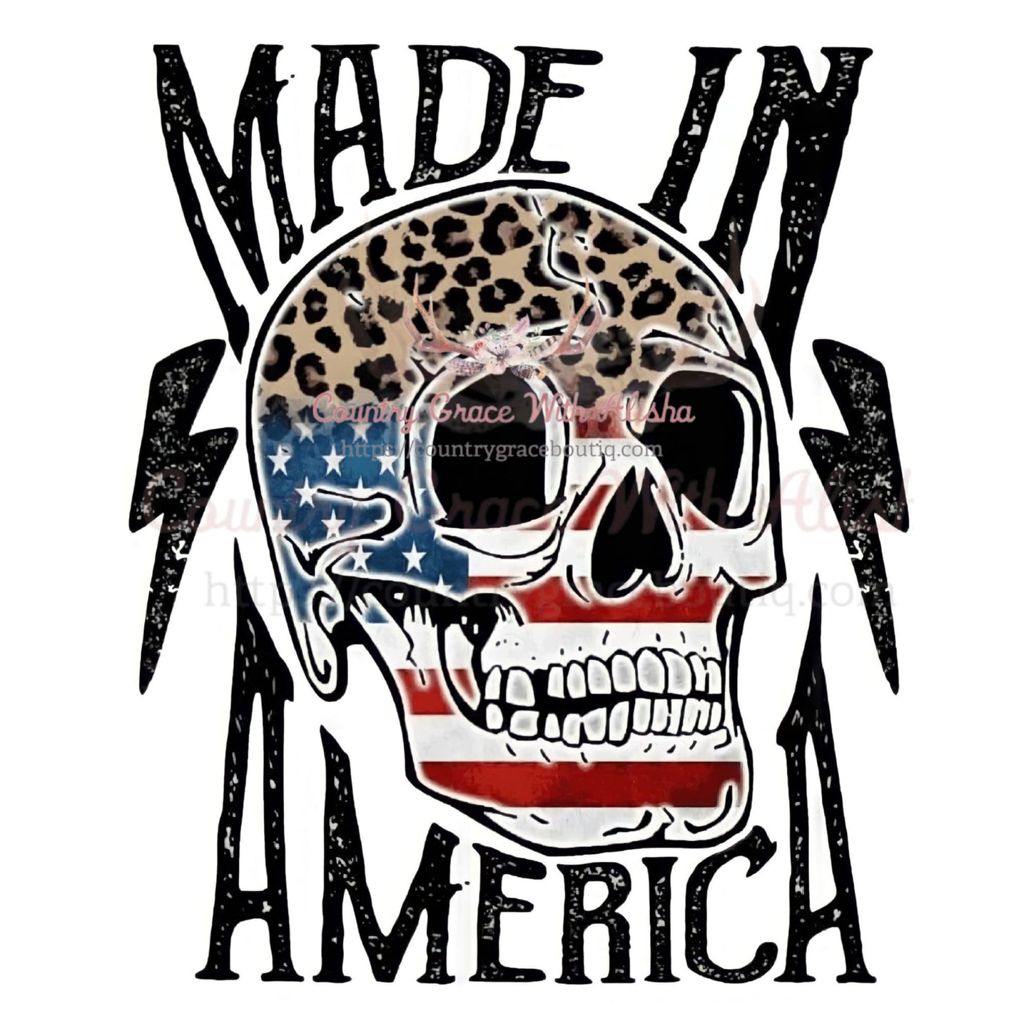 Made In America Skull Sublimation Transfer - Sub $1.50 