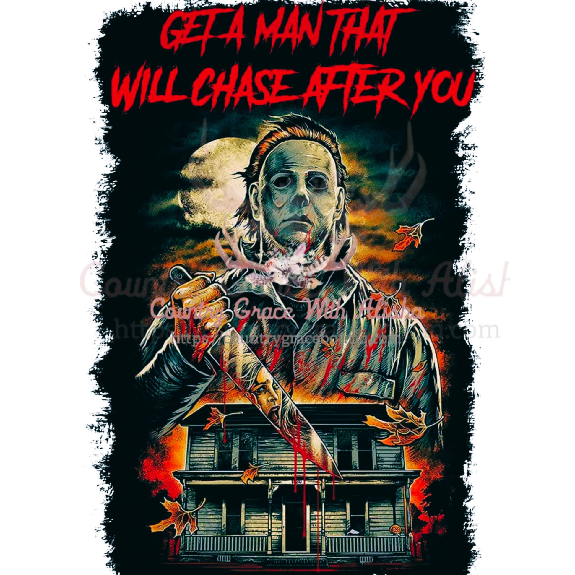 Michael Myers Get A Man Sublimation Transfer - Sub $1.50 