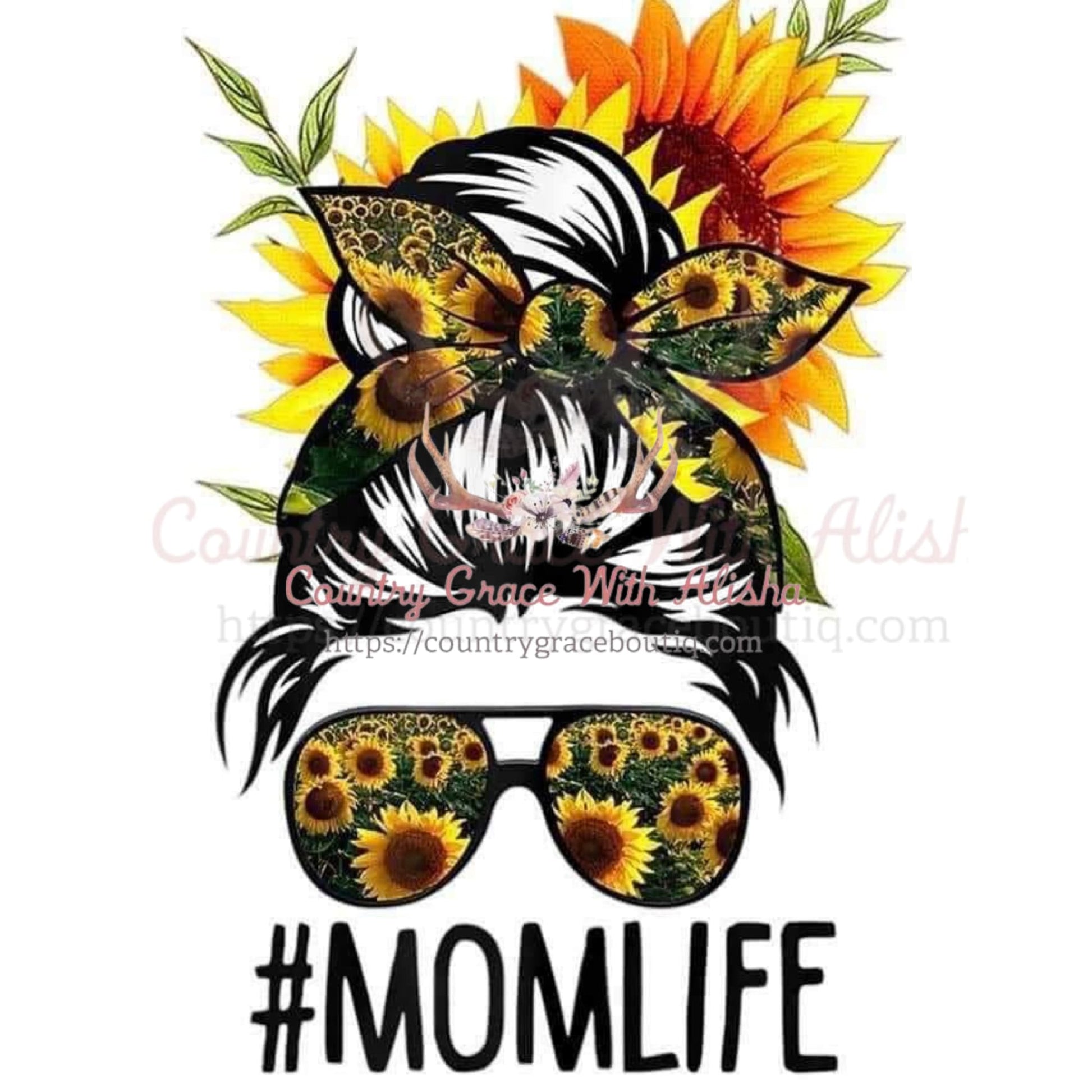 Mom Life Sunflower Sublimation Transfer - Sub $1.50 Country 