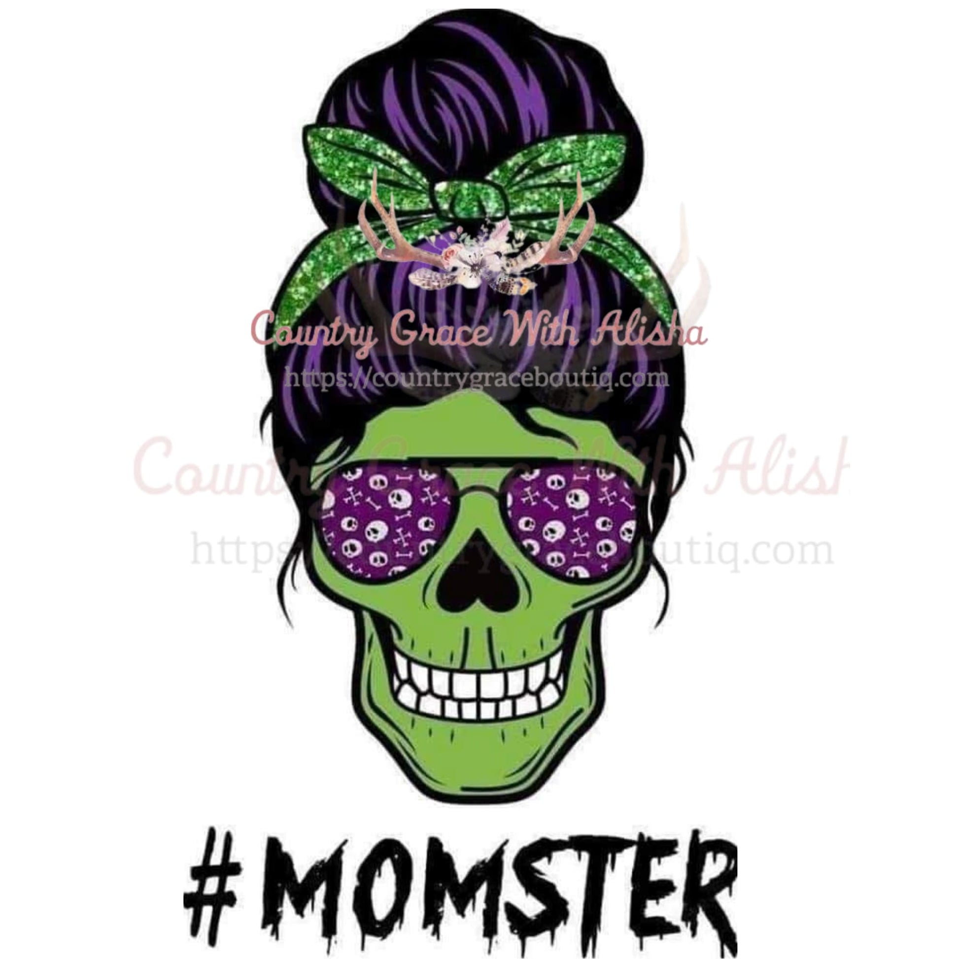 Momster Skull Sublimation Transfer - Sub $1.50 Country Grace