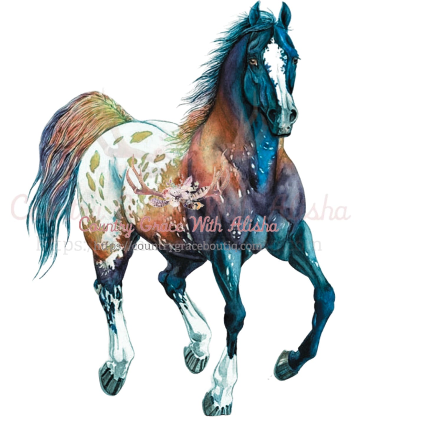 Painted Horse Sublimation Transfer - Sub $1.50 Country Grace