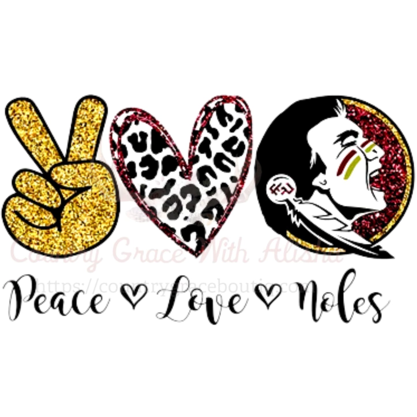 Peace Love Noles Sublimation Transfer - Sub $1.50 Country 