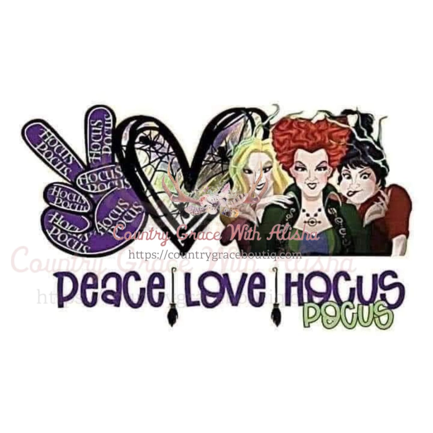 Peace Love Witch Sublimation Transfer - Sub $1.50 Country 