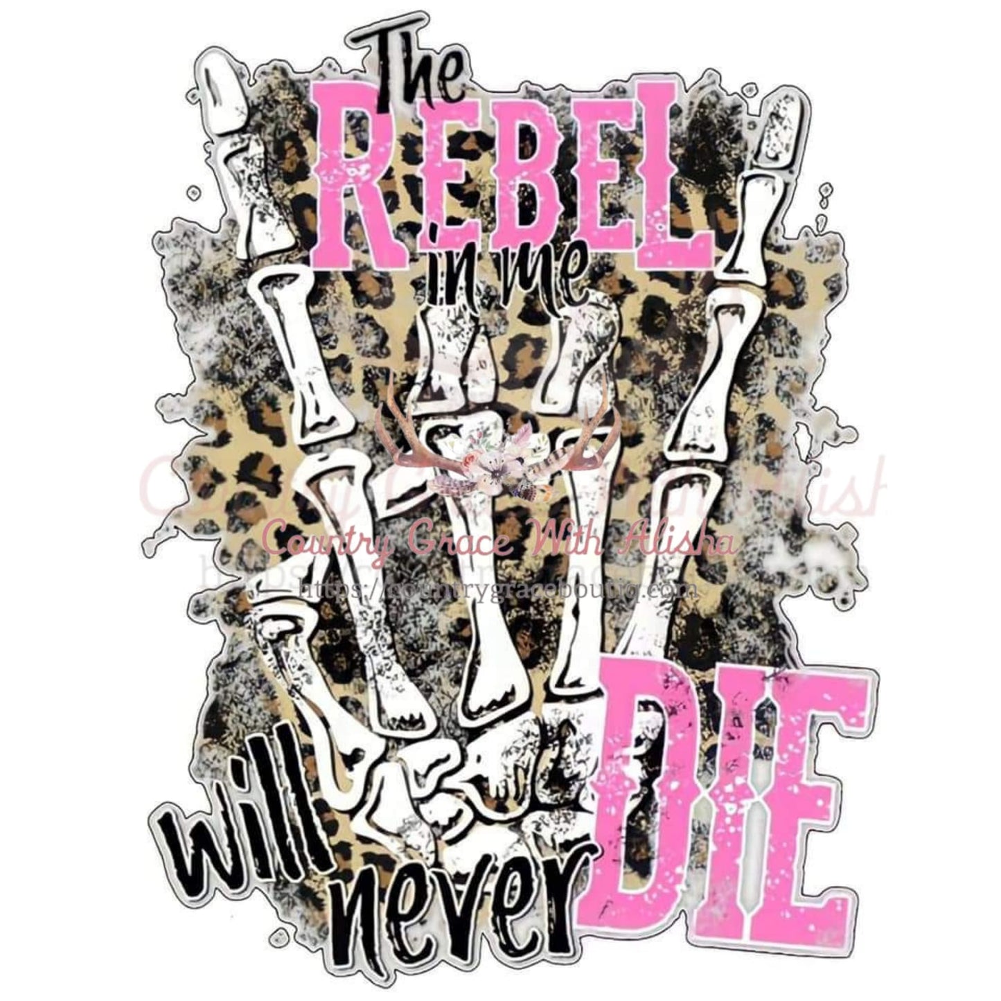 Rebel Leopard Sublimation Transfer - Sub $1.50 Country Grace
