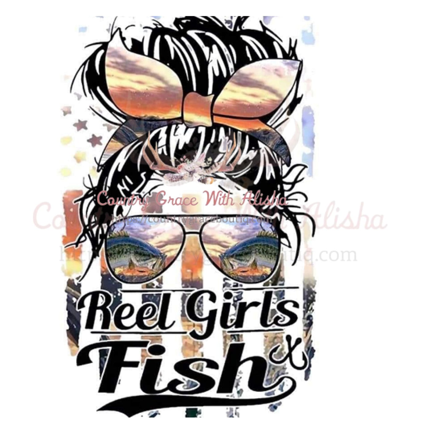 Reel Girls Fish Sublimation Transfer - Sub $1.50 Country 