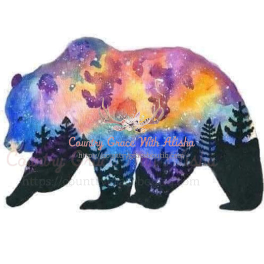 Tie Dye Bear Sublimation Transfer - Sub $1.50 Country Grace 