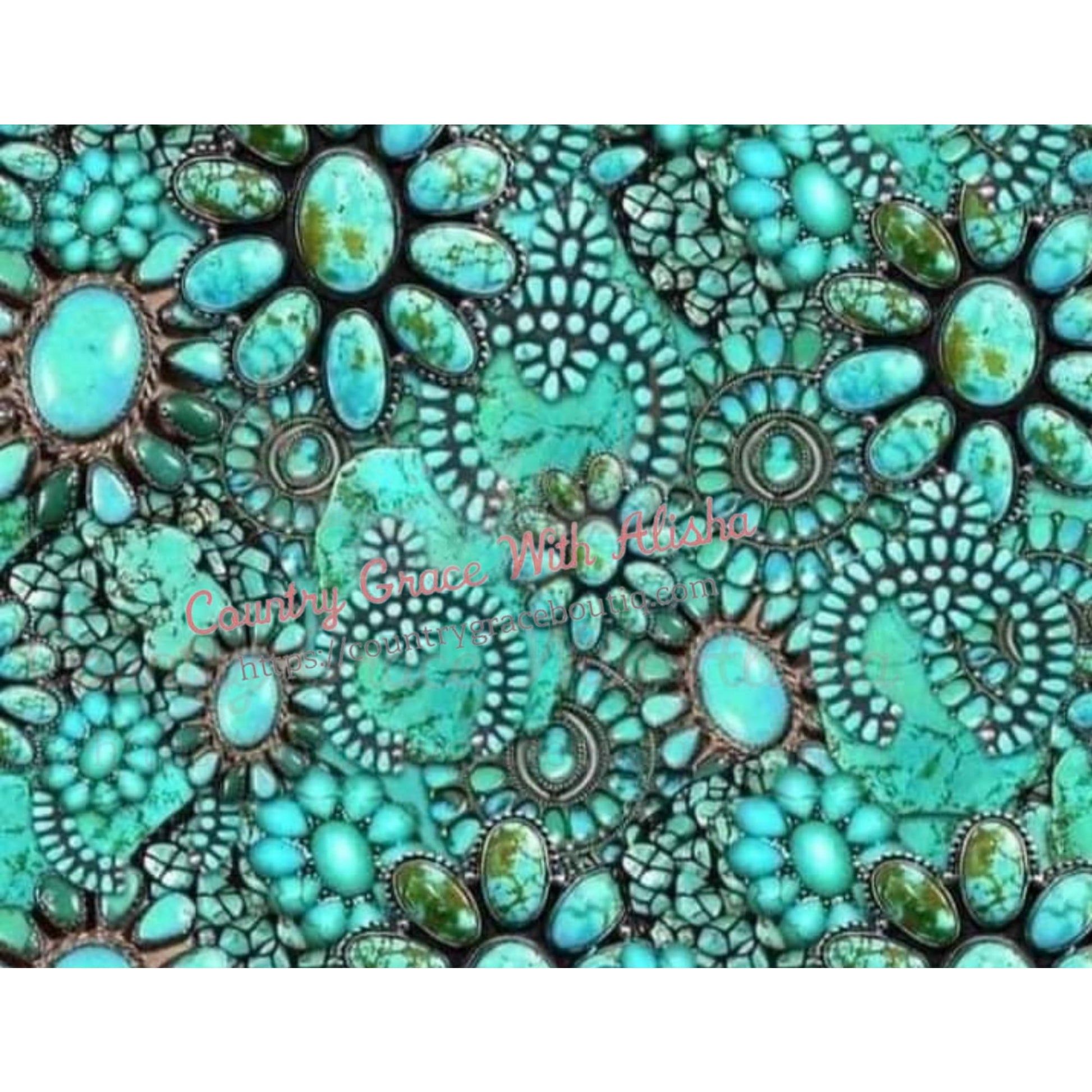 Turquoise Full Page Sublimation Transfer - Sub $2.50 Country