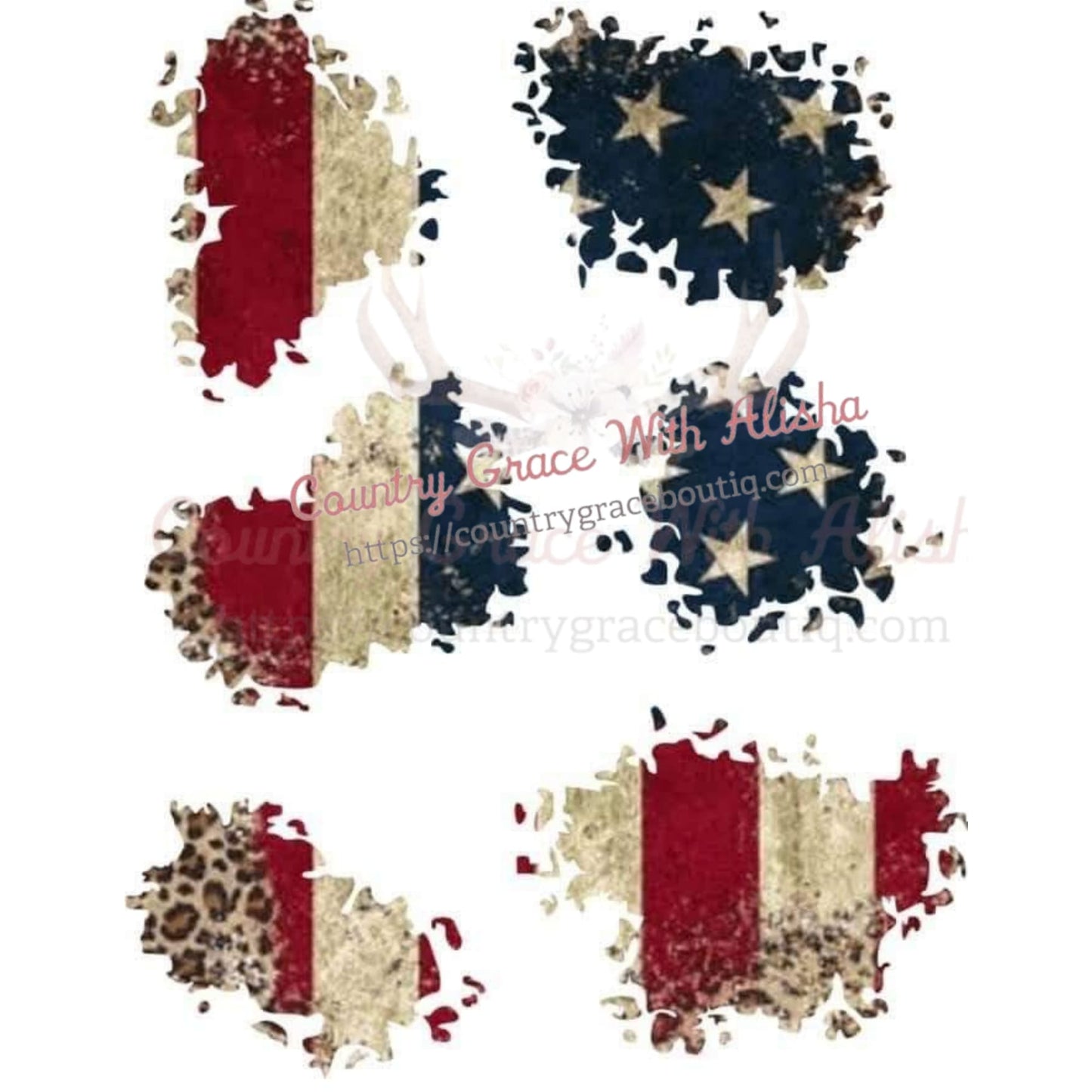 USA Flag Patches Ready To Press Sublimation Transfer - Sub 